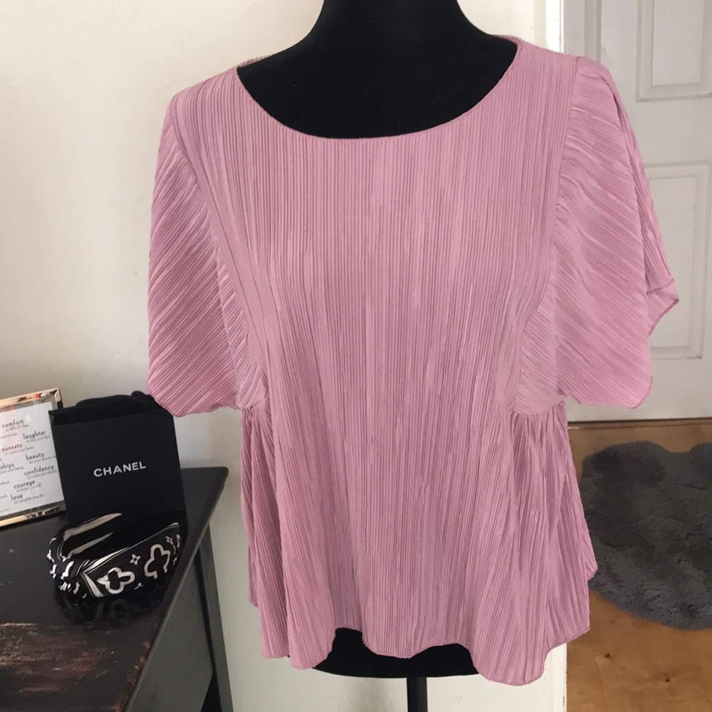 MADEWELL dusty pink micro pleated top L